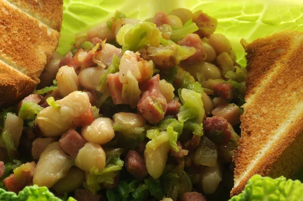 Ensalada Col Salada Con Frijoles Tocino — Foto de Stock