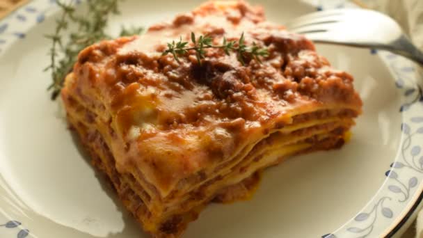 Forró Lasagna Hússzósszal — Stock videók