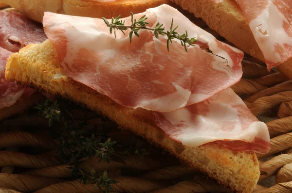 Mixed Cold Cuts Bread — Stock Photo, Image