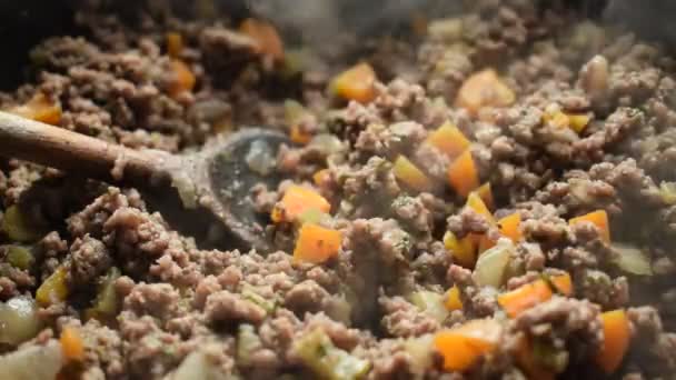 Placa Tagliatelle Con Salsa Carne — Vídeo de stock