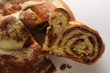 Gubana keki, tipik bir Valli del Natisone tatlısı, Friuli Venezia Giulia bölgesi, İtalya .