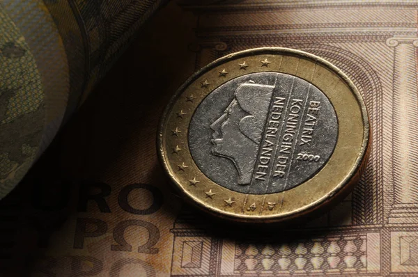 Euro Holandés Billetes — Foto de Stock
