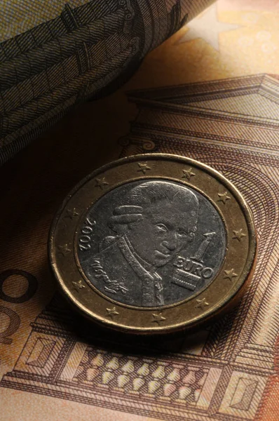 Jedno Austriackie Euro Banknotach — Zdjęcie stockowe
