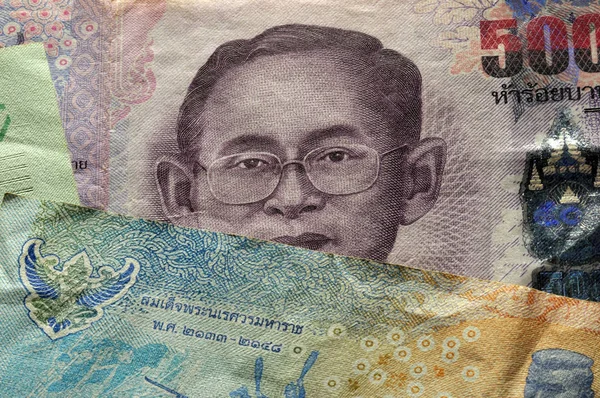 Primer Plano Los Billetes Tailandeses — Foto de Stock