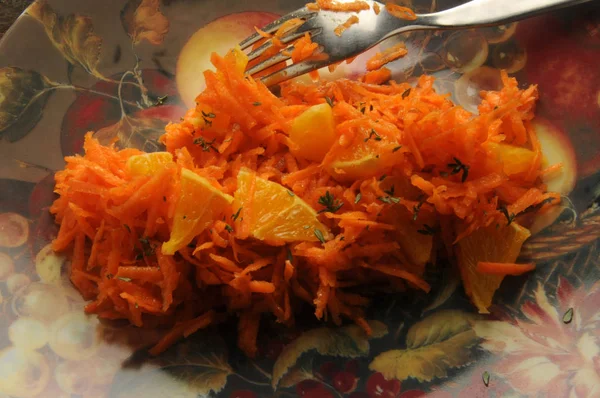 Ensalada Zanahoria Naranja Con Orégano — Foto de Stock