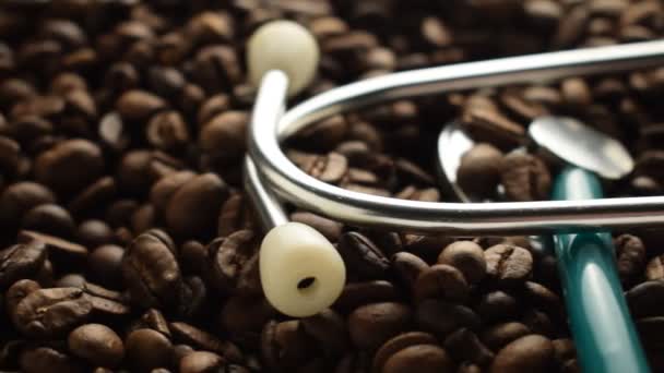 Stethoscope Coffee Beans — Stock Video