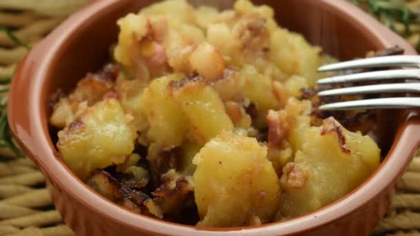 Ensalada Patata Con Tocino — Vídeos de Stock