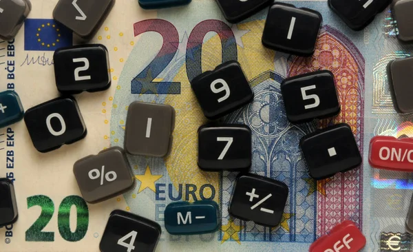 Claves Calculadora Billetes Euros — Foto de Stock