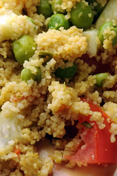 Couscous Aus Nächster Nähe Mit Gemüse — Stockfoto