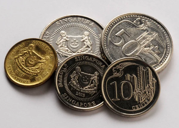 Κλείσιμο Στο Νόμισμα Της Σιγκαπούρης — Φωτογραφία Αρχείου