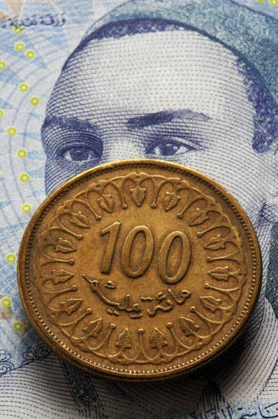 Auf Tuchfühlung Zur Tunesischen Währung — Stockfoto