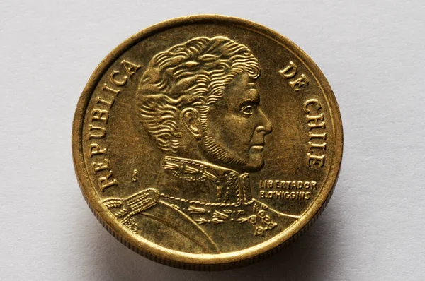 Chilenska Mynt Med Porträtt San Martin — Stockfoto