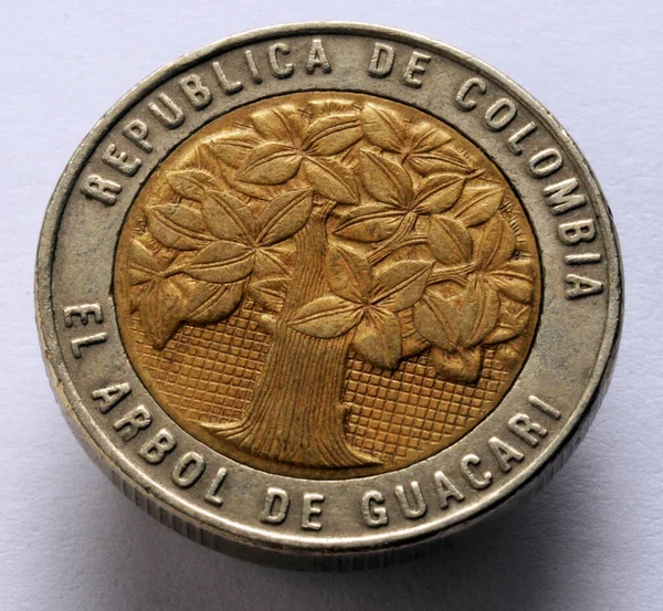 Primer Plano Moneda Colombiana —  Fotos de Stock