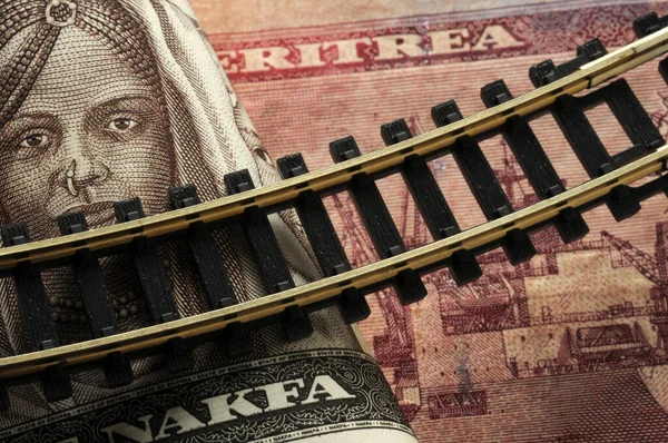 エリトリア通貨のレールの閉鎖 — ストック写真