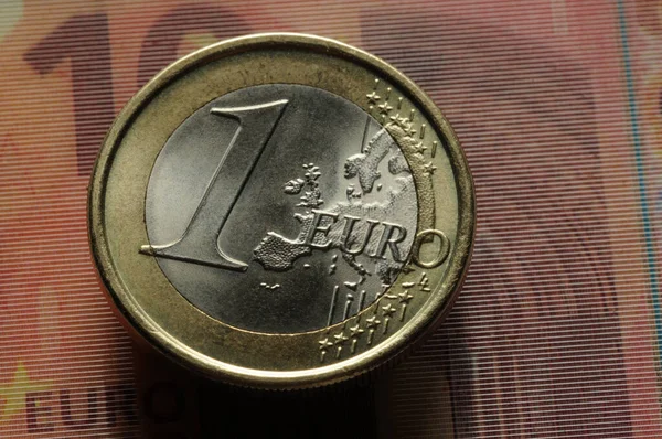 Primer Plano Una Moneda Euro — Foto de Stock