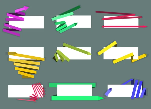 Un ensemble de flèches de bannière — Image vectorielle