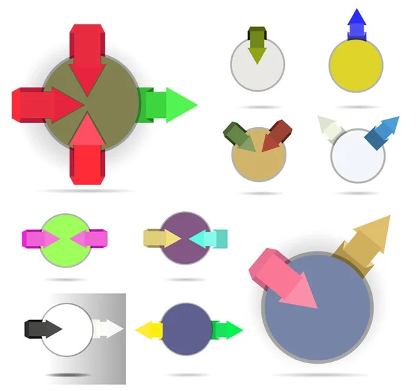 Infografías flechas con círculos — Archivo Imágenes Vectoriales