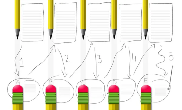 Infographie vectorielle de fond des crayons — Image vectorielle