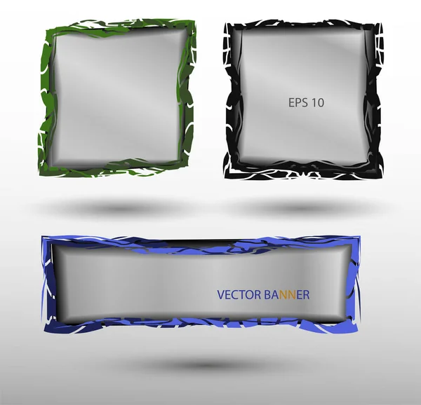 Vector abstracto banners transparentes de diferentes colores de líneas y rayas — Vector de stock