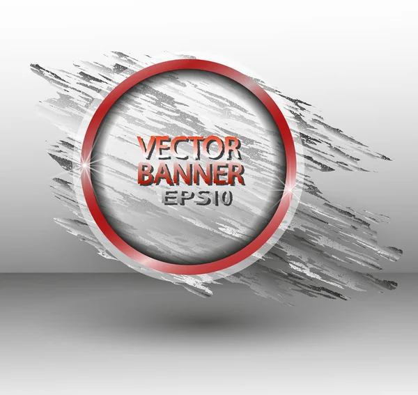 Vector abstracto banner redondo con la mancha roja — Vector de stock