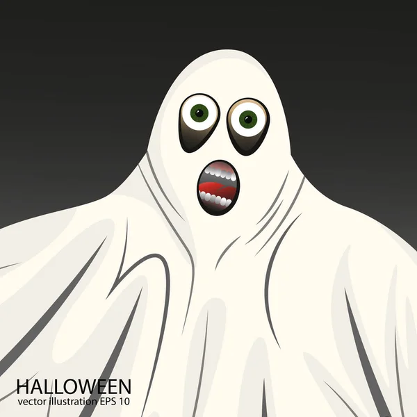 Fondo de Halloween fantasma blanco llamativo, protectores de pantalla, cubiertas ... — Vector de stock