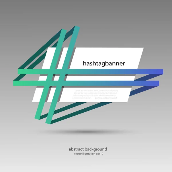 Hashtag banner abstracto para fondo blanco y azul vector — Archivo Imágenes Vectoriales