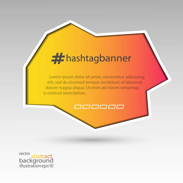 Hashtag banner abstract para fondo rojo-amarillo y blanco vector — Vector de stock