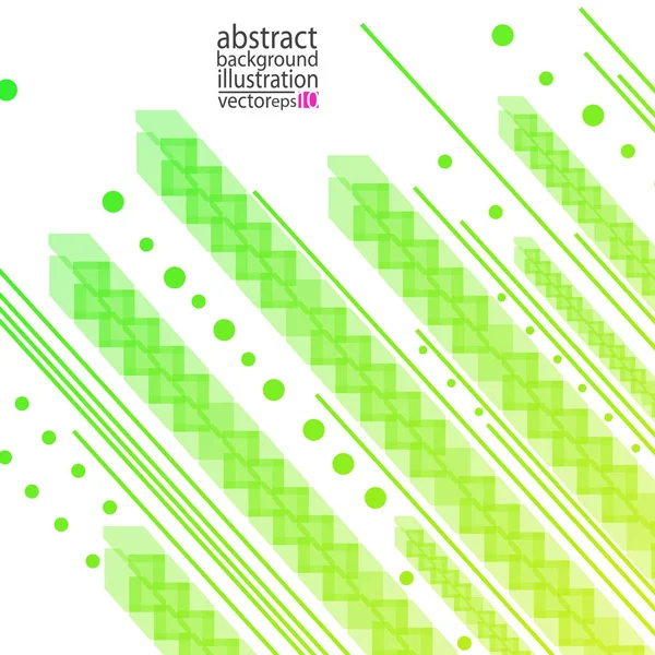 Fondo geométrico abstracto de tiras de círculos líneas y formas verde-amarillo vector — Vector de stock