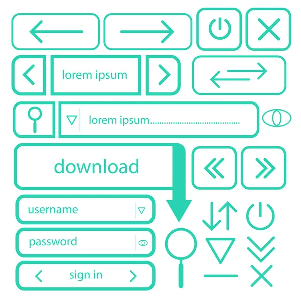 Conjunto Botones Simples Para Vector Diseño Web Eps10 — Archivo Imágenes Vectoriales