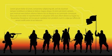 Askerler ordusunun savaş (Infographic konulu metin için arka plan)