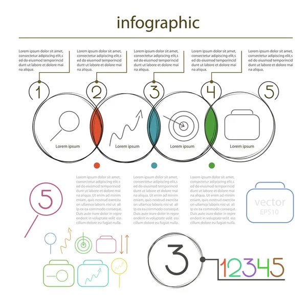 Infografiken Universell Aus Kreisen Editierbar Set Für Informationsvektor — Stockvektor