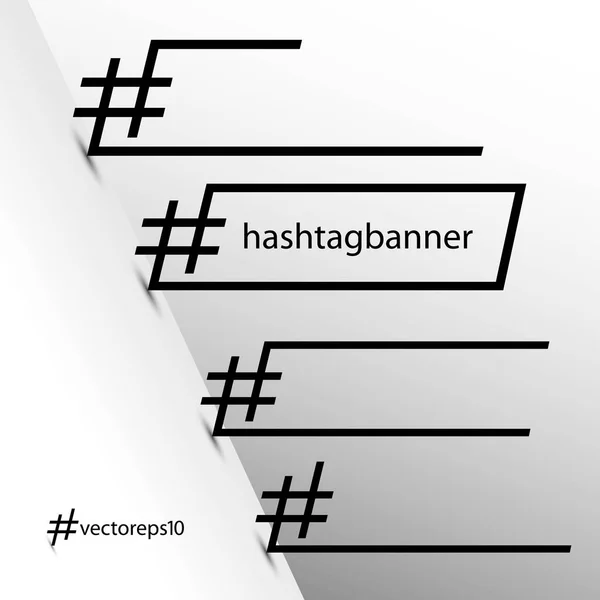 Banderas Hashtag Marcos Vector Clipart Eps10 — Vector de stock