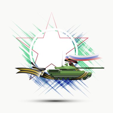 23 Şubat, arka plan için banner - tank ile eps10 vektör