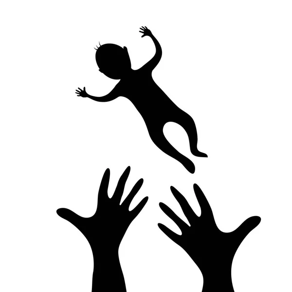 Kind Auf Händen Vektor Illustration Von Folge — Stockvektor