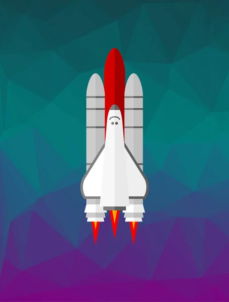 Space shuttle na tle low poly — Wektor stockowy