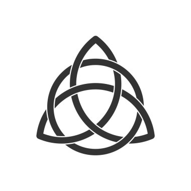 Celtic trinity knot. Triquetra symbol interlaced with circle. Ancient ornament symbolizing eternity. Infinite loop sign interlocking with circle.Interconnected loops make trefoil.Vector illustration. clipart