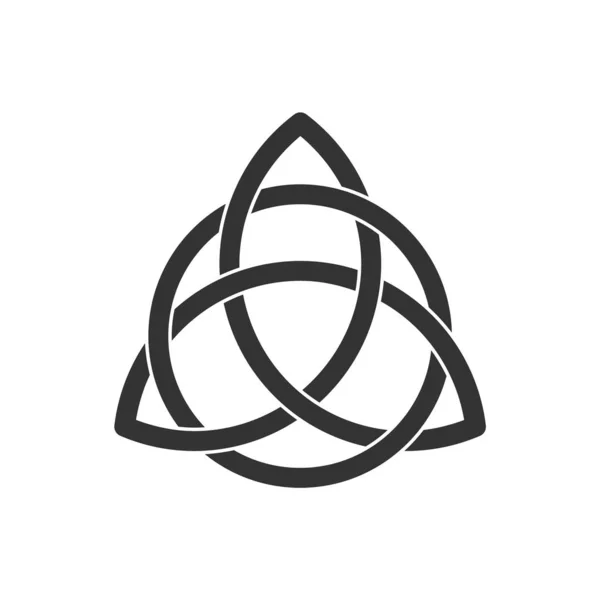 凯尔特三位一体结 三角符号和圆圈交织在一起 古老的装饰品 象征永恒 无限环路符号与任意连通 相互连通的环路构成三叉戟 矢量图解 — 图库矢量图片