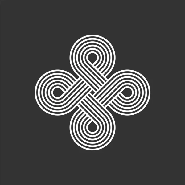Celtic Interlocking Knot Endless Loop Infinite Loop Sign Old Ornament — Stock Vector