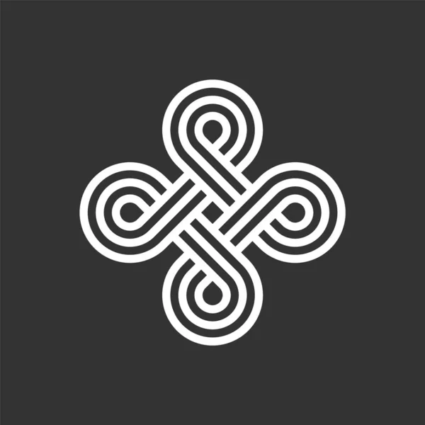 Endless Loop Celtic Interlocking Knot Infinite Loop Sign Old Ornament — Stock Vector