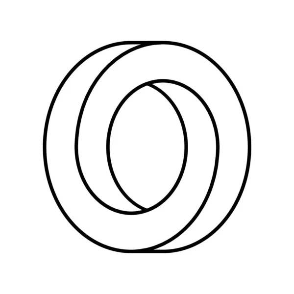 Forma Del Cerchio Impossibile Illusione Ottica Forma Circolare Infinita Lineare — Vettoriale Stock