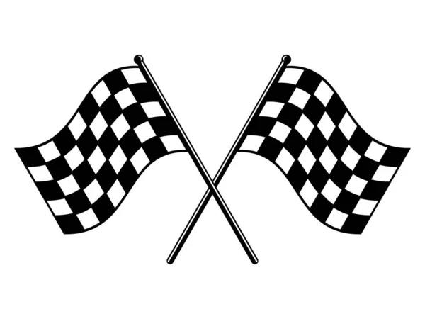 確認済みの旗だ 黒と白のレースの旗 十字旗のアイコンを終了または開始します 白い背景にモータースポーツや自動車レースのシンボル 最後のラップレースだ ベクターイラスト フラットスタイル クリップアート — ストックベクタ
