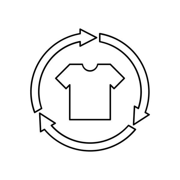 Skjorta Kontur Med Återvinna Pilar Etisk Konsumtion Och Miljövänlig Tillverkning — Stock vektor