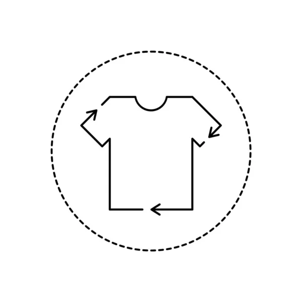 Riciclaggio Linea Abbigliamento Icona Abbigliamento Riciclare Segno Cerchio Simbolo Rotondo — Vettoriale Stock