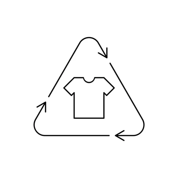 Simbolo Triangolare Abbigliamento Riciclo Icona Della Maglietta Triangolo Riciclare Icona — Vettoriale Stock