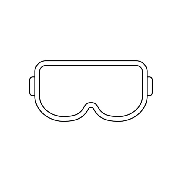 Óculos Proteção Ícone Linha Fina Óculos Segurança Sinal Símbolo Esboço —  Vetores de Stock