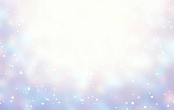 New Year snow defocused illustration. Christmas glare festive image. Winter abstract style. Delicate snowy empty background. White, blue, violet blurred texture.