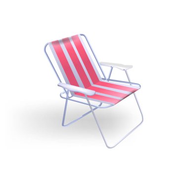 Folding chair for the beach recreation and fishing. Vector illustration clipart