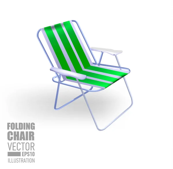 Plaj rekreasyon ve balıkçılık için şeffaf katlanır yeşil sandalye. Vektör çizim