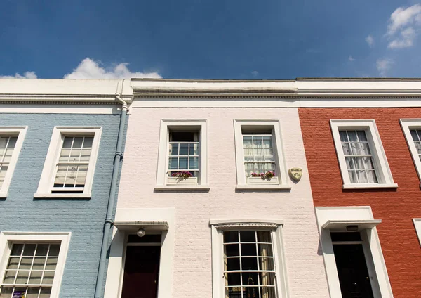 Casas coloridas em terraços de Notting Hill — Fotografia de Stock