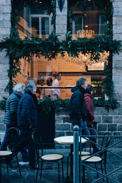 Lille França Novembro 2017 Pessoas Que Passam Pelo Café Uma — Fotografia de Stock